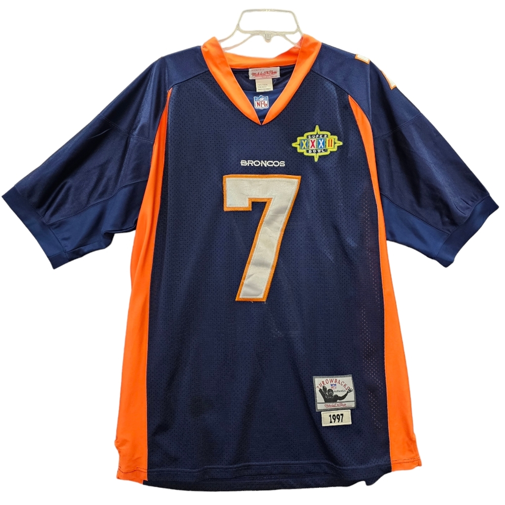 Mitchell and Ness Denver Broncos Jersey Mens Size 52 John Elway Super Bowl XXXII